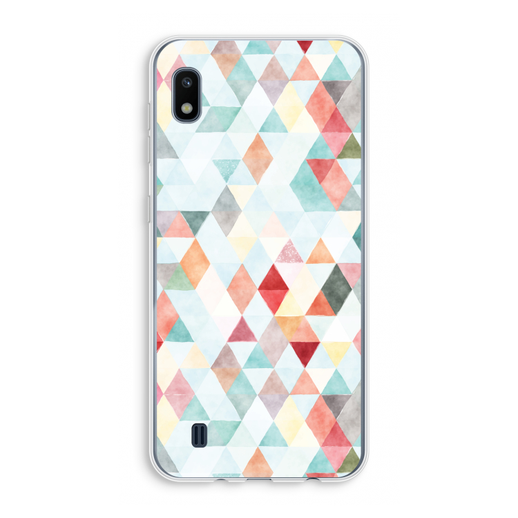 Gekleurde driehoekjes pastel: Samsung Galaxy A10 Transparant Hoesje