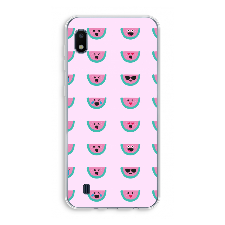 Smiley watermeloenprint: Samsung Galaxy A10 Transparant Hoesje