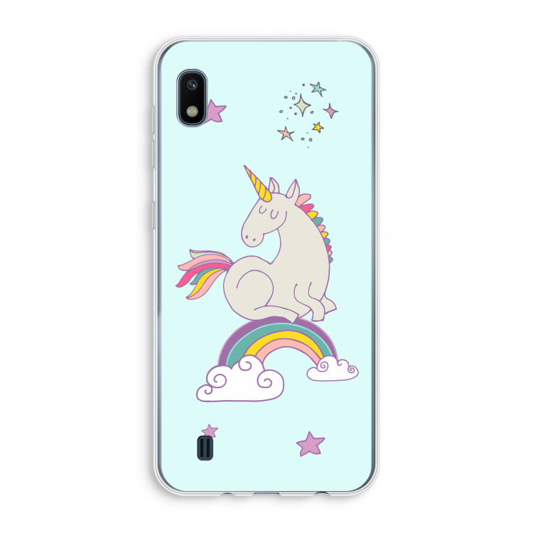 Regenboog eenhoorn: Samsung Galaxy A10 Transparant Hoesje