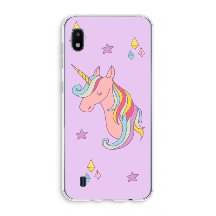Roze eenhoorn: Samsung Galaxy A10 Transparant Hoesje