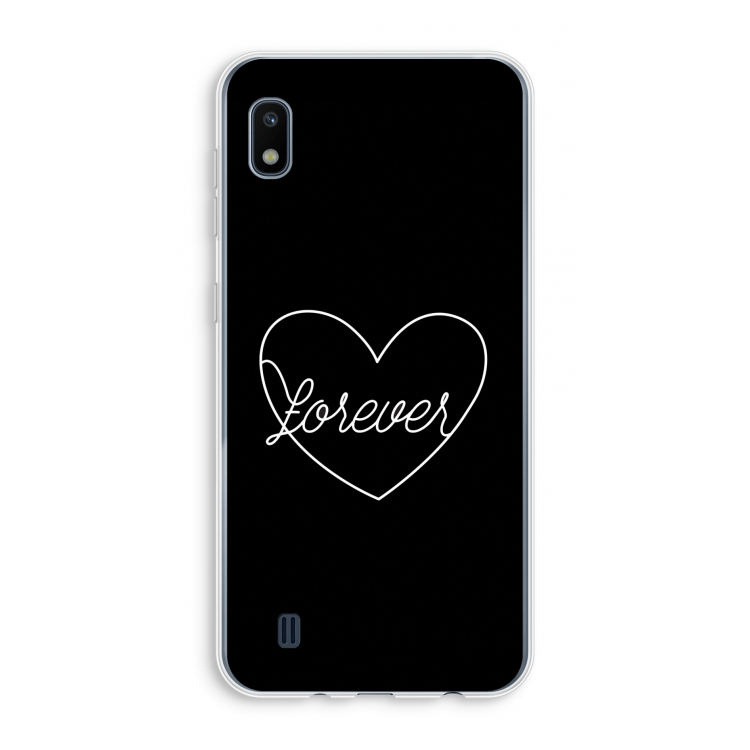 Forever heart black: Samsung Galaxy A10 Transparant Hoesje