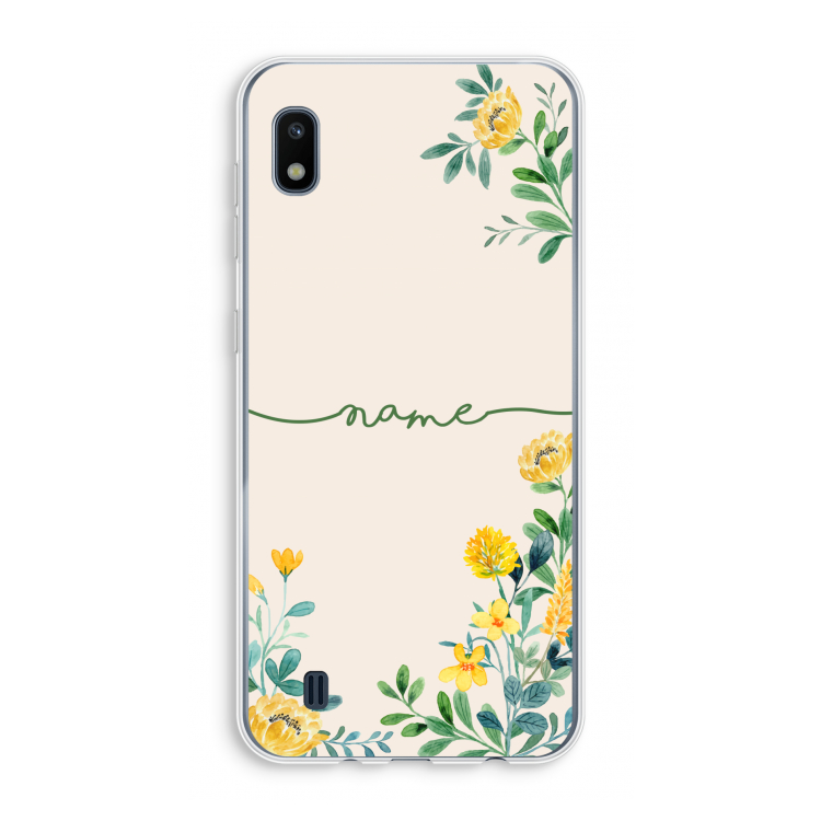 Gele bloemen: Samsung Galaxy A10 Transparant Hoesje