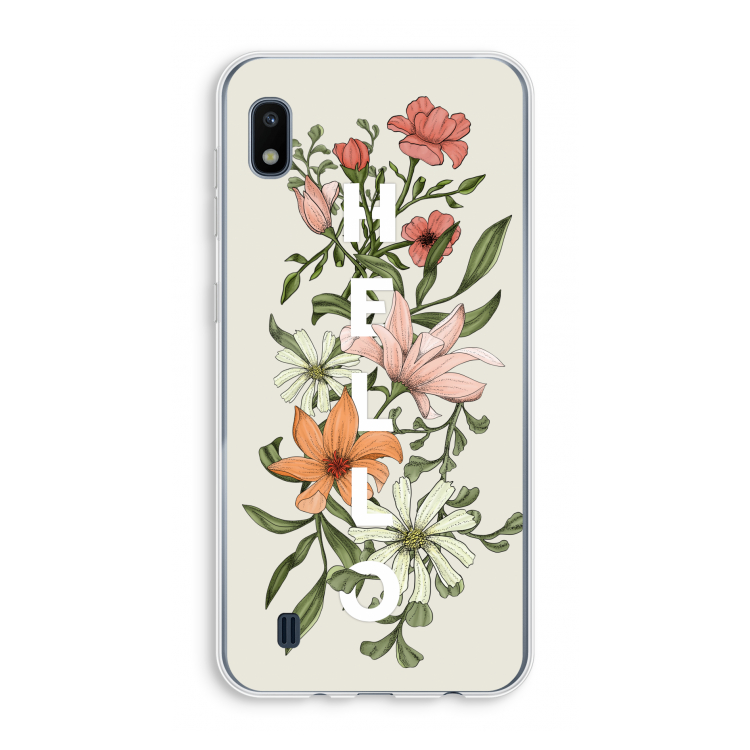 Hello bloemen: Samsung Galaxy A10 Transparant Hoesje