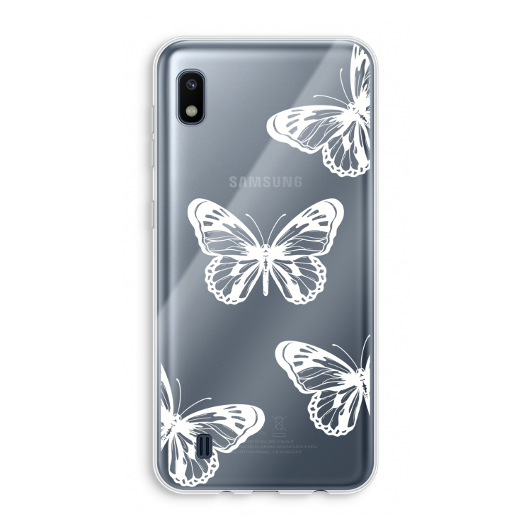 White butterfly: Samsung Galaxy A10 Transparant Hoesje