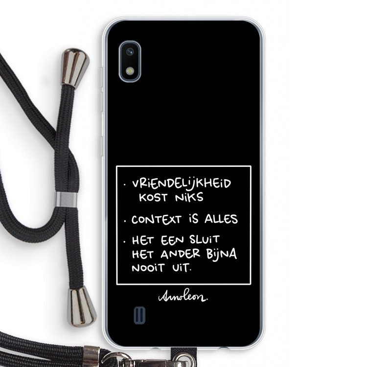 Mijn Motto's: Samsung Galaxy A10 Transparant Hoesje met koord