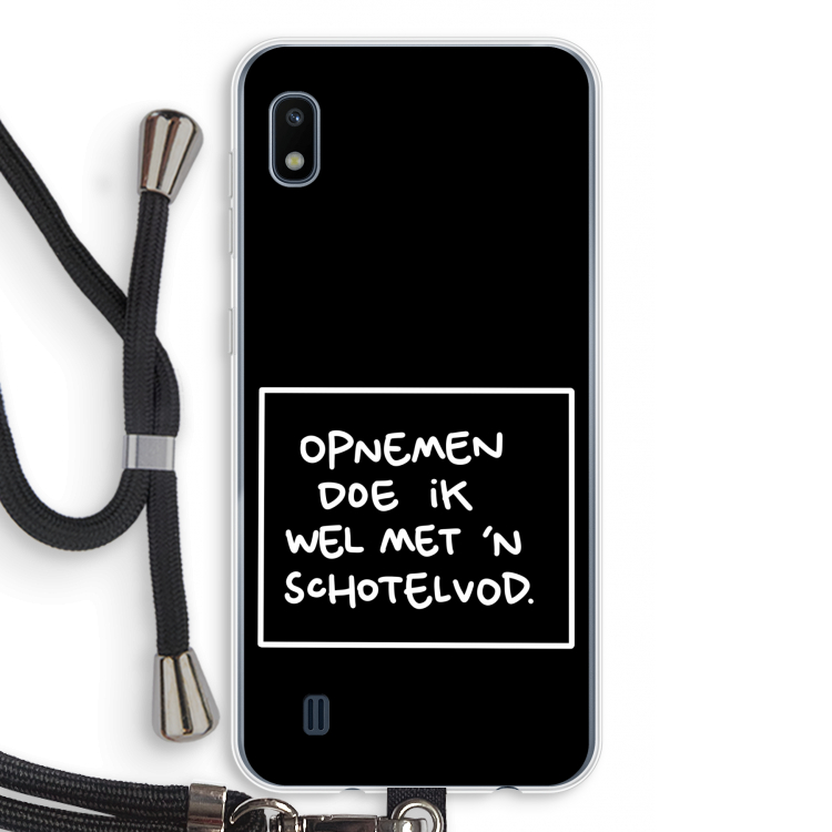 Schotelvod: Samsung Galaxy A10 Transparant Hoesje met koord
