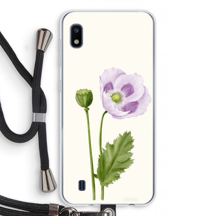 Purple poppy: Samsung Galaxy A10 Transparant Hoesje met koord