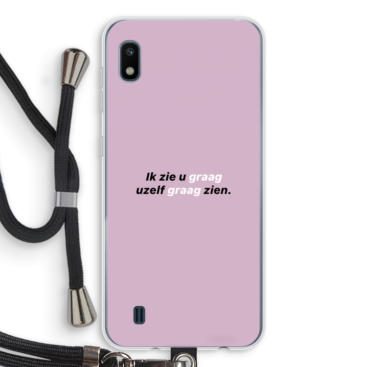 uzelf graag zien: Samsung Galaxy A10 Transparant Hoesje met koord