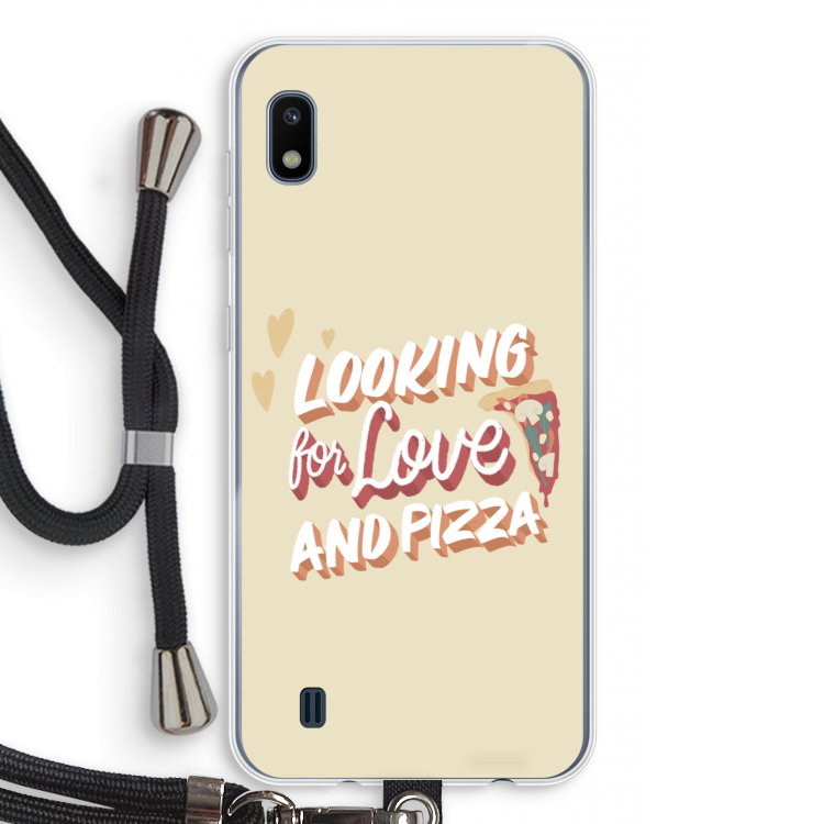 Pizza is the answer: Samsung Galaxy A10 Transparant Hoesje met koord