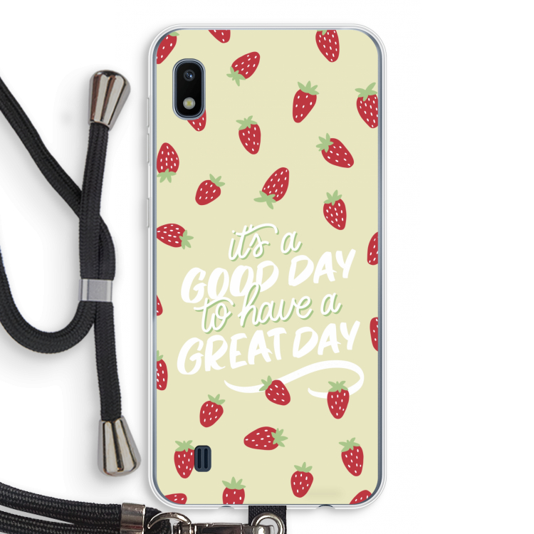 Don't forget to have a great day: Samsung Galaxy A10 Transparant Hoesje met koord