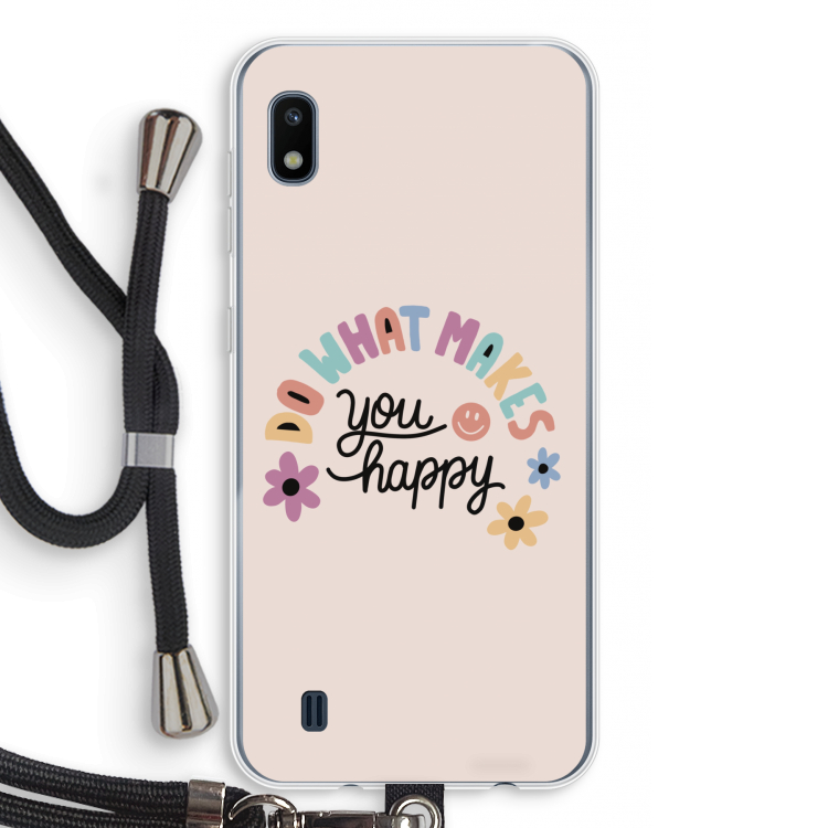 Happy days: Samsung Galaxy A10 Transparant Hoesje met koord