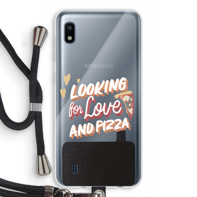Pizza is the answer: Samsung Galaxy A10 Transparant Hoesje met koord