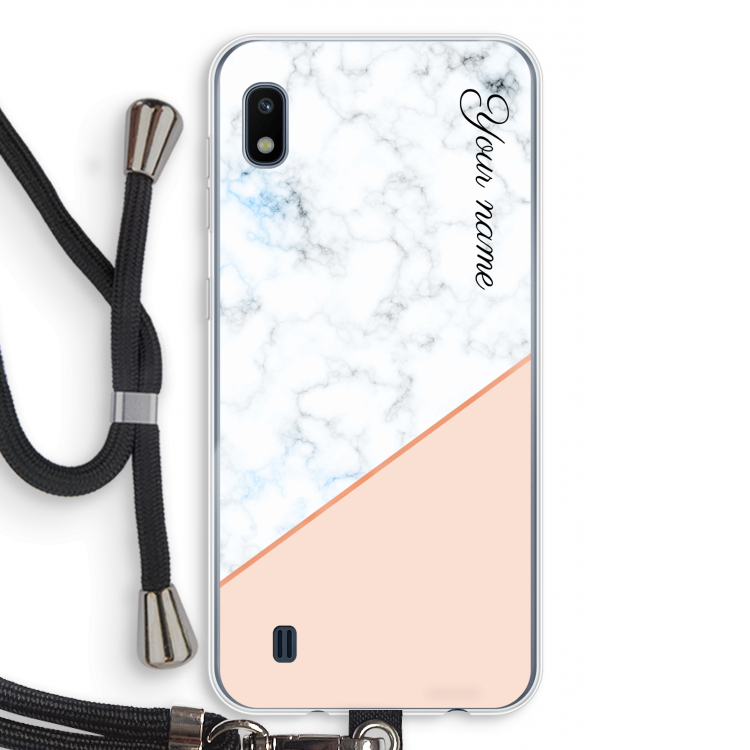 Marmer in stijl: Samsung Galaxy A10 Transparant Hoesje met koord
