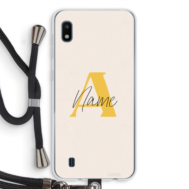 Amber Script: Samsung Galaxy A10 Transparant Hoesje met koord