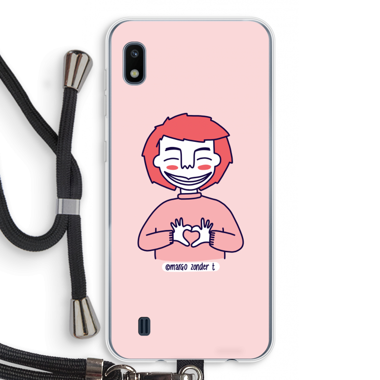 Hartje: Samsung Galaxy A10 Transparant Hoesje met koord