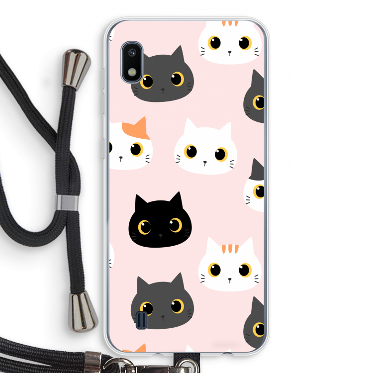 Katten: Samsung Galaxy A10 Transparant Hoesje met koord