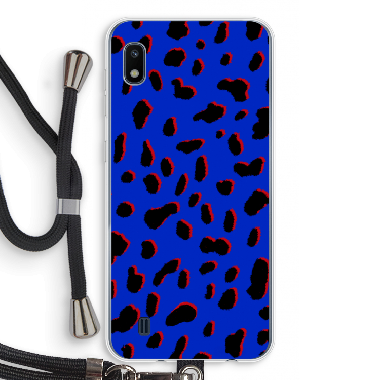 Blue Leopard: Samsung Galaxy A10 Transparant Hoesje met koord