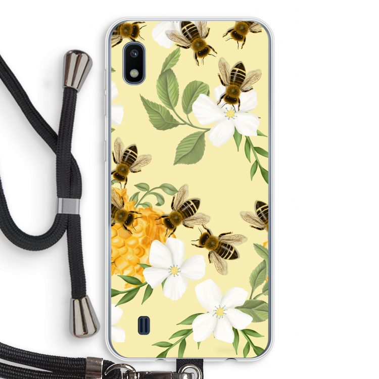 No flowers without bees: Samsung Galaxy A10 Transparant Hoesje met koord