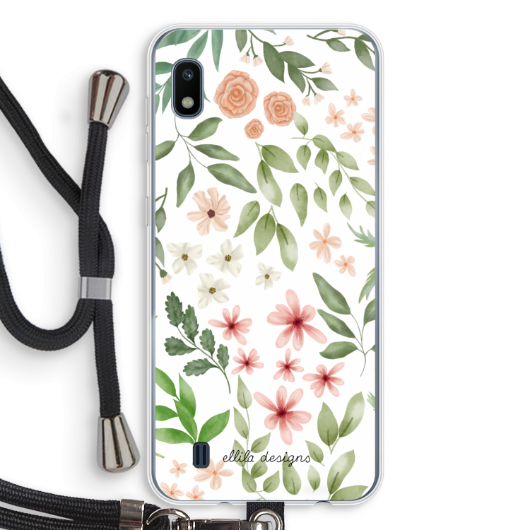 Botanical sweet flower heaven: Samsung Galaxy A10 Transparant Hoesje met koord
