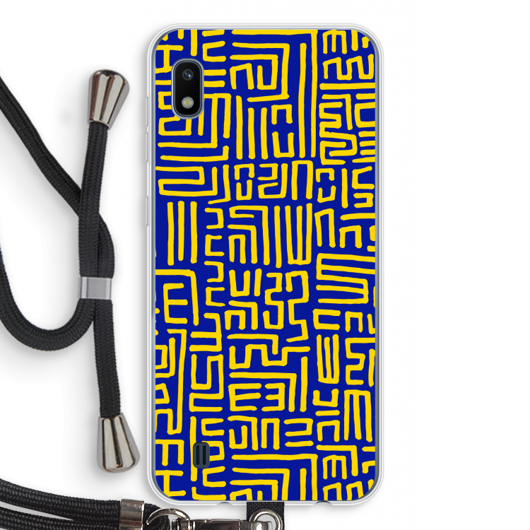 Majorelle Blue Print: Samsung Galaxy A10 Transparant Hoesje met koord