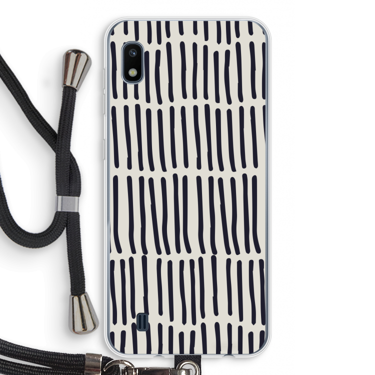 Moroccan stripes: Samsung Galaxy A10 Transparant Hoesje met koord