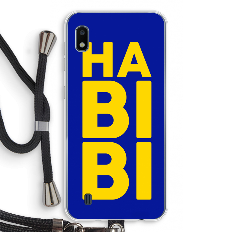 Habibi Blue: Samsung Galaxy A10 Transparant Hoesje met koord
