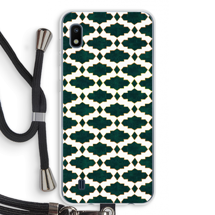 Moroccan tiles: Samsung Galaxy A10 Transparant Hoesje met koord