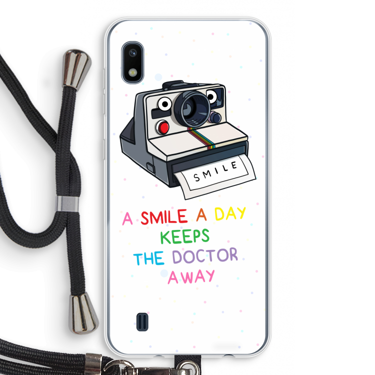 Smile: Samsung Galaxy A10 Transparant Hoesje met koord