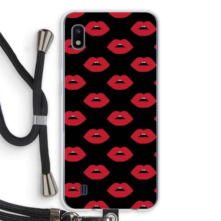 Lips: Samsung Galaxy A10 Transparant Hoesje met koord