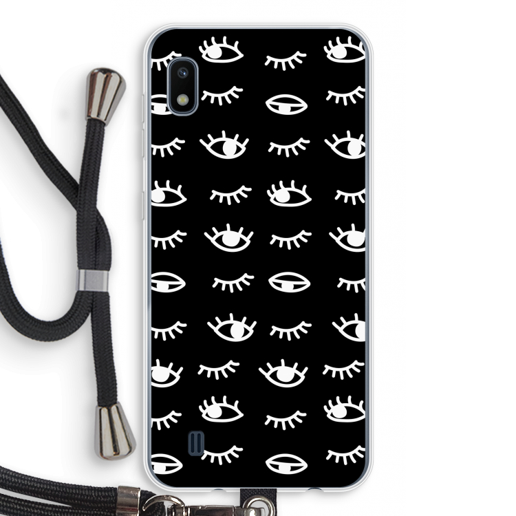 Eye pattern #3: Samsung Galaxy A10 Transparant Hoesje met koord