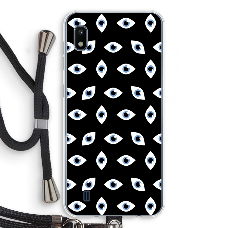 Eyes pattern: Samsung Galaxy A10 Transparant Hoesje met koord