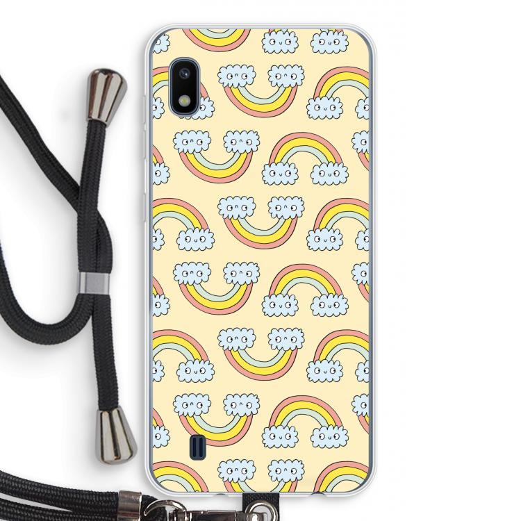 Regenboog: Samsung Galaxy A10 Transparant Hoesje met koord