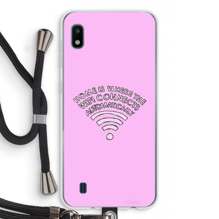 Home Is Where The Wifi Is: Samsung Galaxy A10 Transparant Hoesje met koord