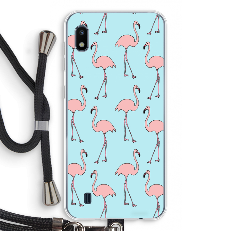 Anything Flamingoes: Samsung Galaxy A10 Transparant Hoesje met koord
