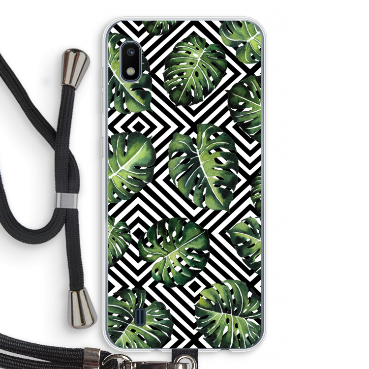 Geometrische jungle: Samsung Galaxy A10 Transparant Hoesje met koord