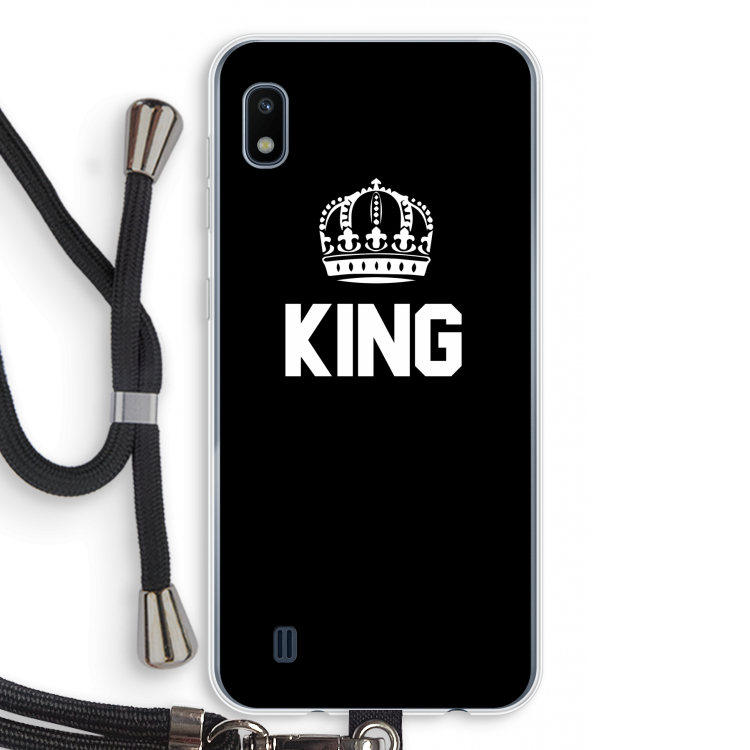 King zwart: Samsung Galaxy A10 Transparant Hoesje met koord