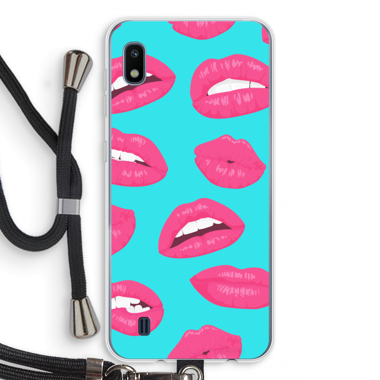 Bite my lip: Samsung Galaxy A10 Transparant Hoesje met koord