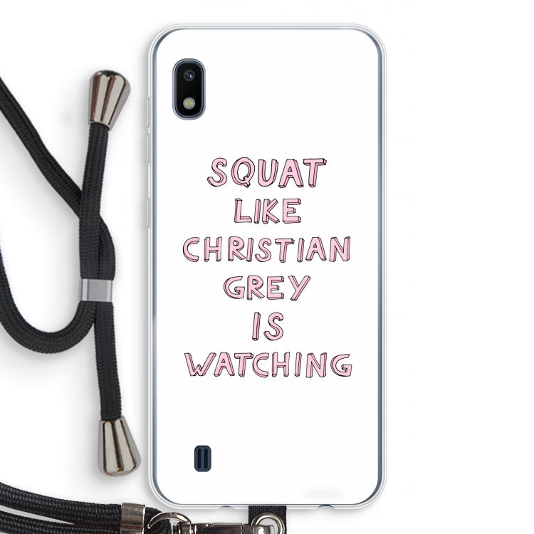 Christian Grey: Samsung Galaxy A10 Transparant Hoesje met koord