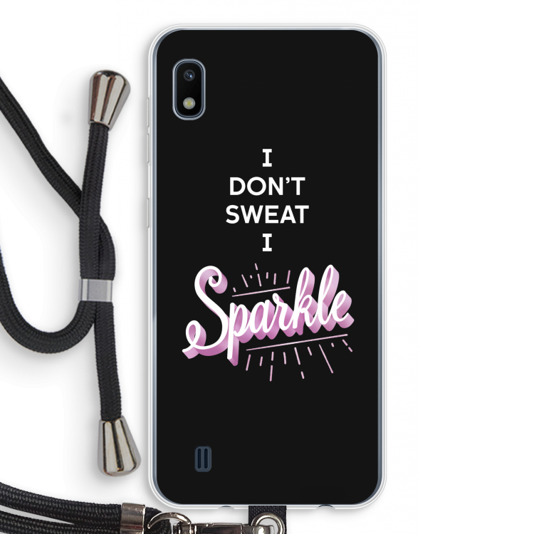 Sparkle quote: Samsung Galaxy A10 Transparant Hoesje met koord