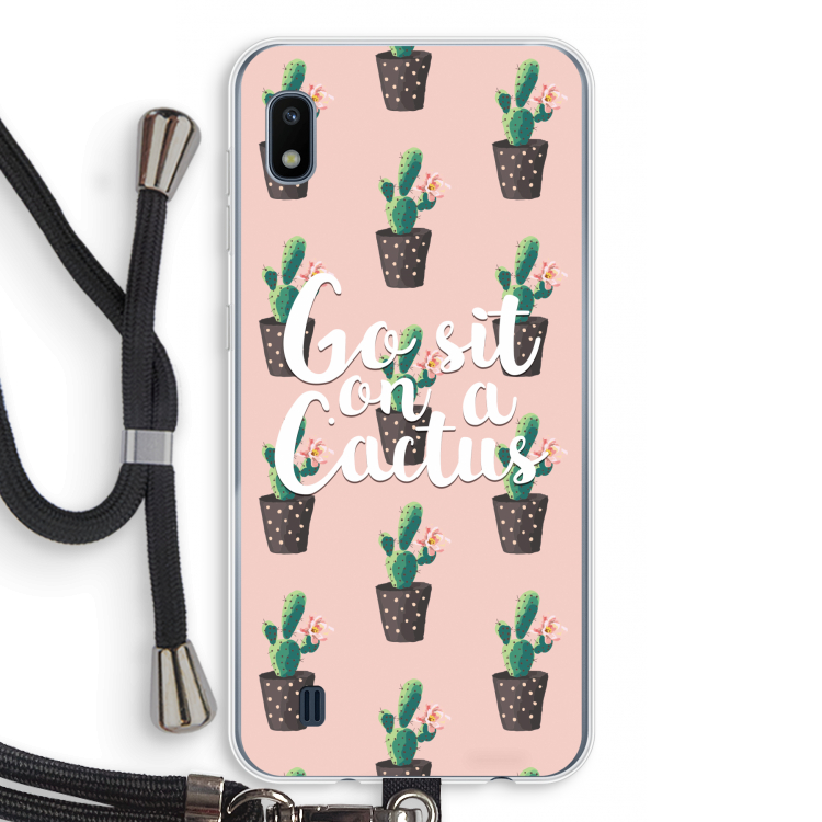Cactus quote: Samsung Galaxy A10 Transparant Hoesje met koord