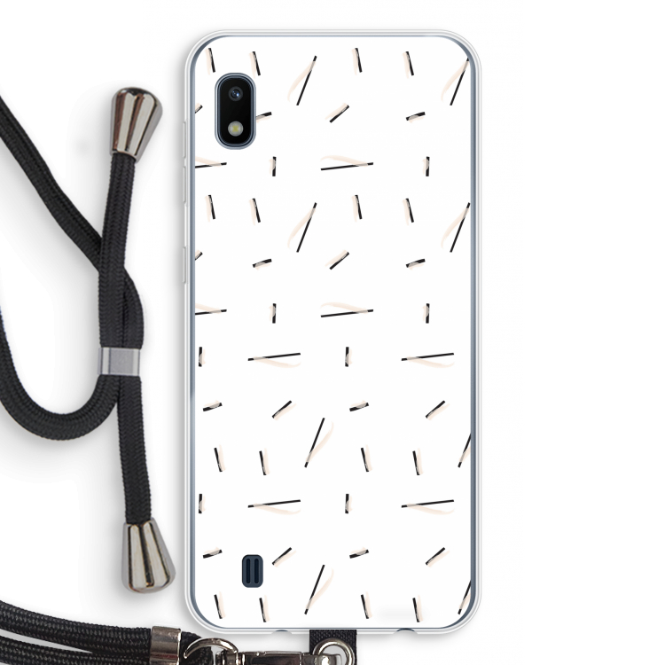 Hipster stripes: Samsung Galaxy A10 Transparant Hoesje met koord