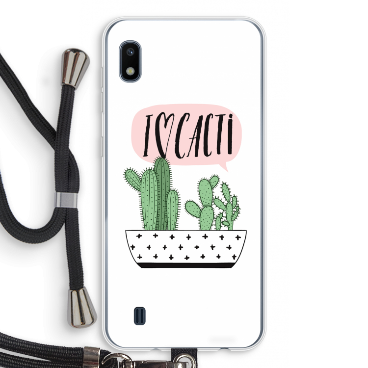 I love cacti: Samsung Galaxy A10 Transparant Hoesje met koord
