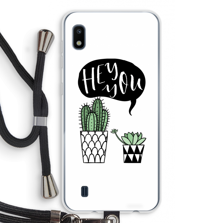 Hey you cactus: Samsung Galaxy A10 Transparant Hoesje met koord