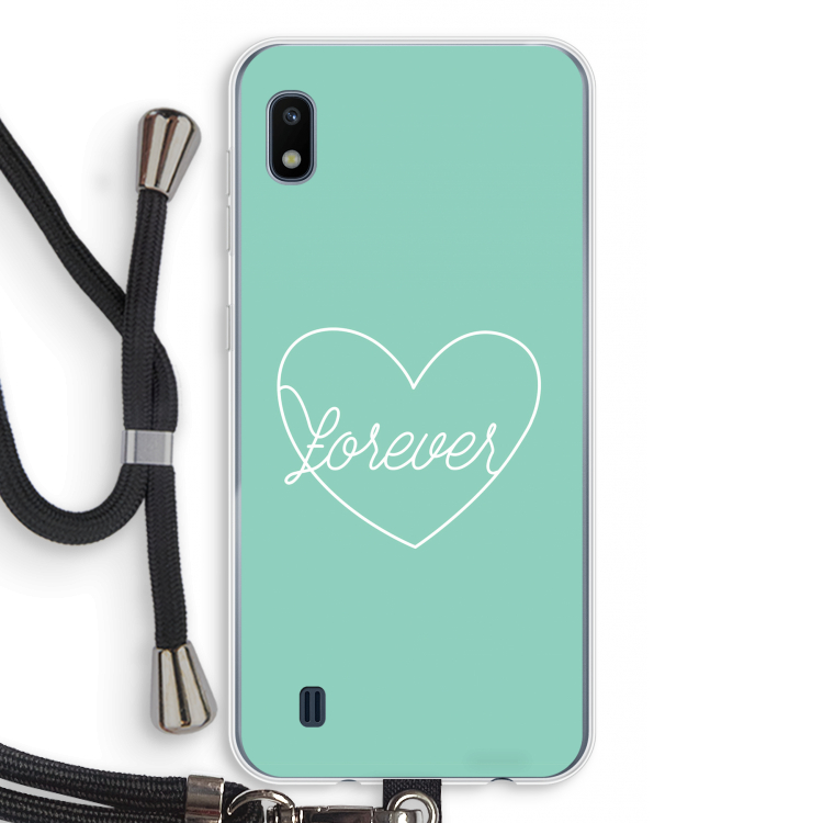 Forever heart pastel: Samsung Galaxy A10 Transparant Hoesje met koord