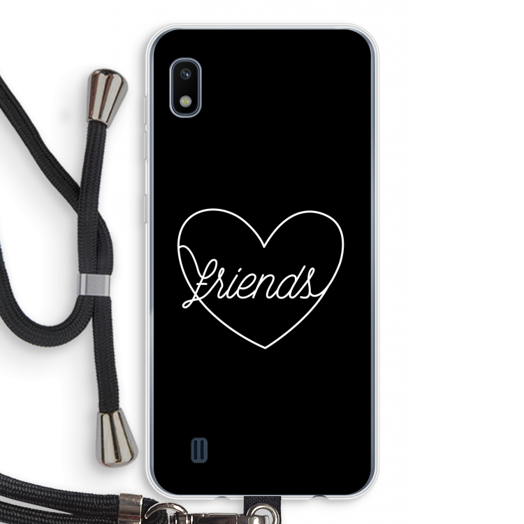 Friends heart black: Samsung Galaxy A10 Transparant Hoesje met koord