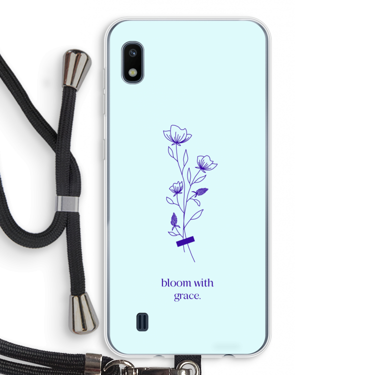 Bloom with grace: Samsung Galaxy A10 Transparant Hoesje met koord