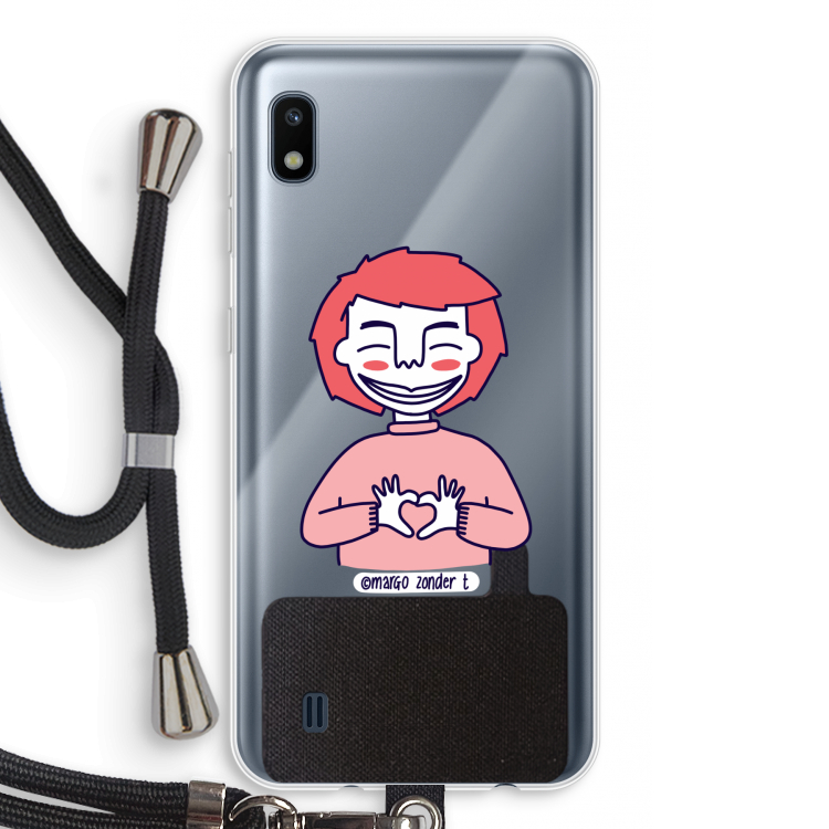 Hartje: Samsung Galaxy A10 Transparant Hoesje met koord
