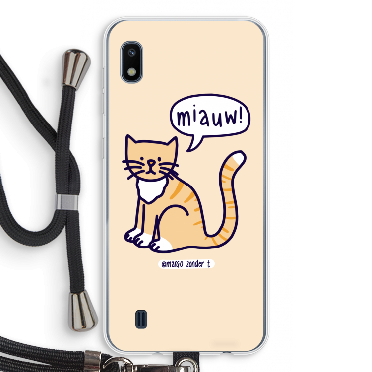 Miauw: Samsung Galaxy A10 Transparant Hoesje met koord