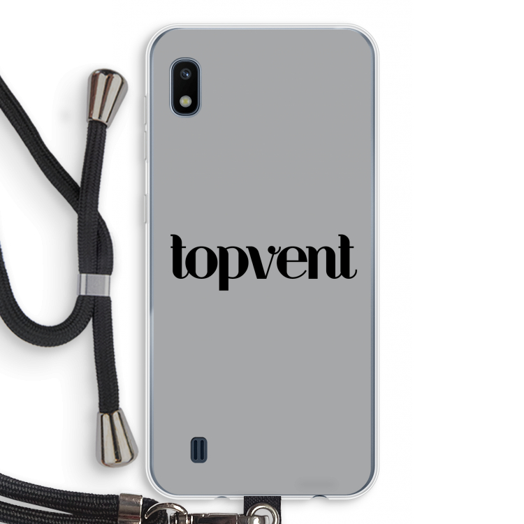 Topvent Grijs Zwart: Samsung Galaxy A10 Transparant Hoesje met koord