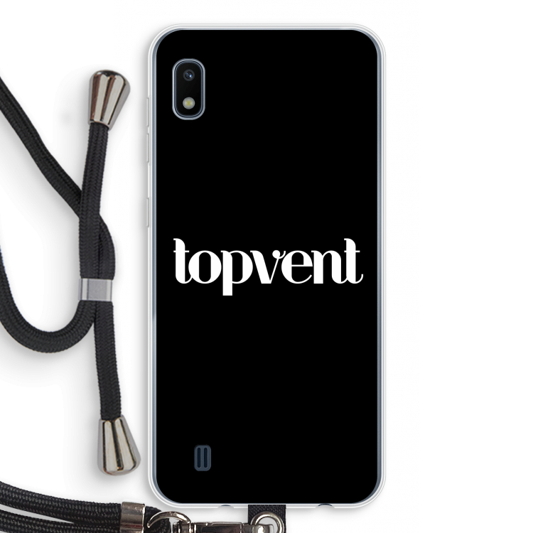 Topvent Zwart: Samsung Galaxy A10 Transparant Hoesje met koord